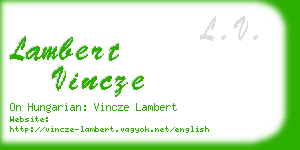 lambert vincze business card